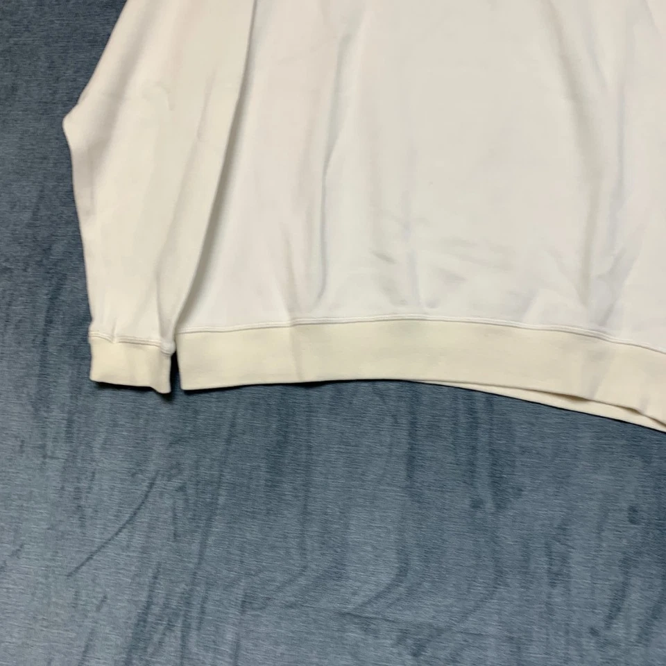 Suéter Kirkland Signature Para Hombres Grande Marfil Algodón Tejido Suave Golf Cuarto Cremallera Foto 3 de 4