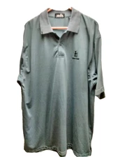 Ashworth TPC Myrtle Beach Golf Polo Shirt XL USA Gray Stripe 27x35 Vintage