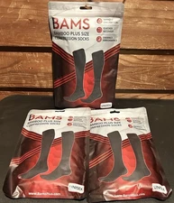 Lot Of 3 Bams Bamboo Plus Size Compression Socks (3XL) Unisex