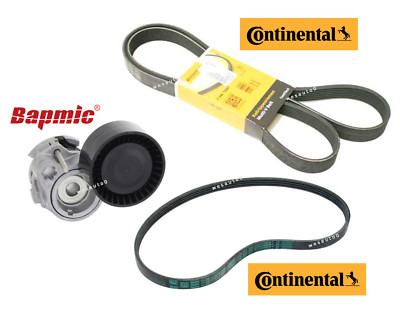 Belt Tensioner w/ Pulley & Drive Belt 3pcs OEM Spec for BMW X5 X6 xDrive50i / M