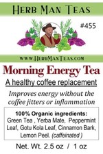 MORNING ENERGY TEA #455 Healthy coffee replacement, Improve energy w/out jitters