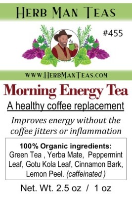 MORNING ENERGY TEA #455 Healthy coffee replacement, Improve energy w/out jitters
