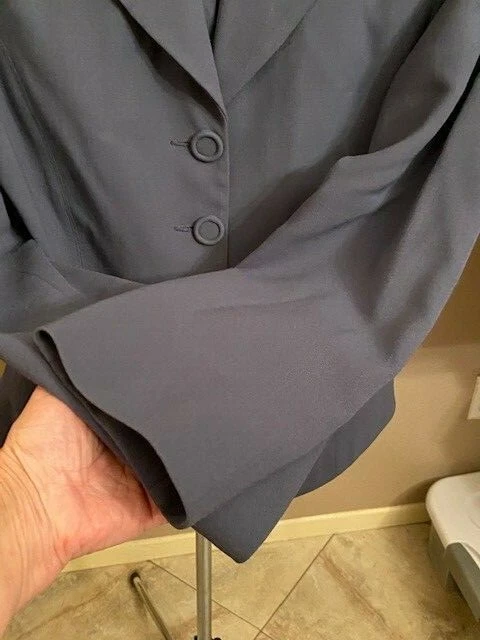 Blazer Traje Chaqueta De Colección Bebe San Francisco Para Mujer Talla 4 Azul Polvoriento 4 Botones Lana  Foto 4 de 4