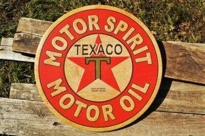 Texaco Motor Spirit Embossed Tin Metal Sign - Gas & Oil - The Texas ...