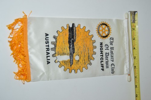 Vintage Darwin Nightcliff Australia International Rotary Club Banner Flag RARE - 第 2/4 張圖片