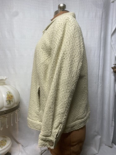 Denim & Co Textured Embroidery Jacket Light Yellow/Green Sz 1X Cotton - Picture 8 of 8