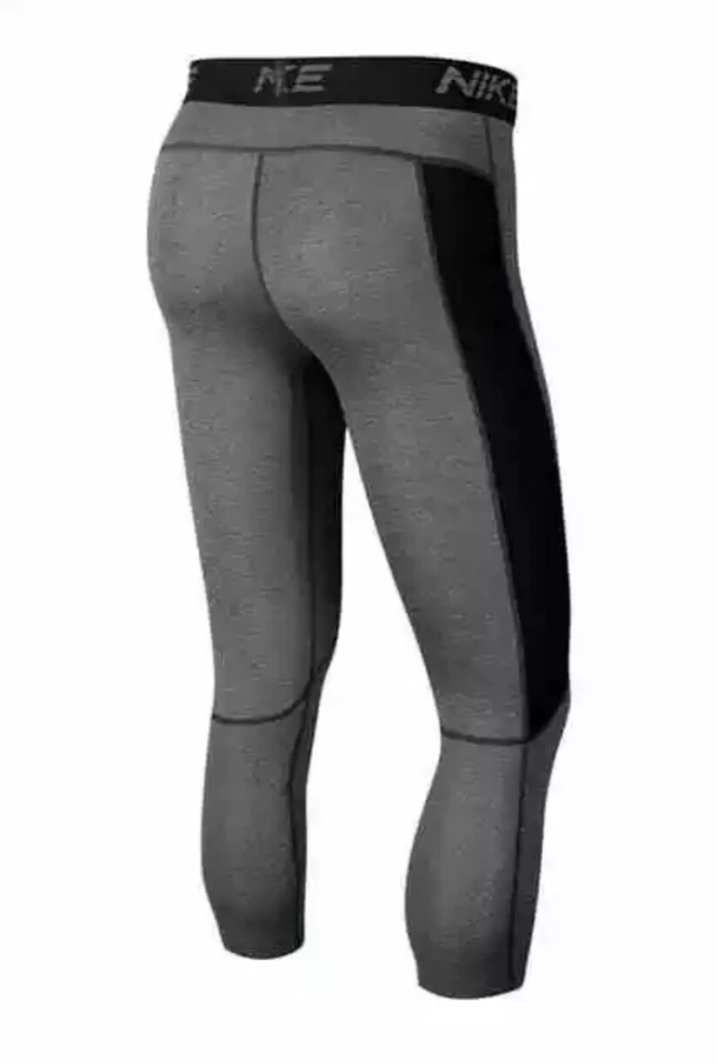 Nike Pro Gray Black 3/4 Base Layer Tights Men's Small CJ4823-084 Dri-Fit New - Image 2 of 4