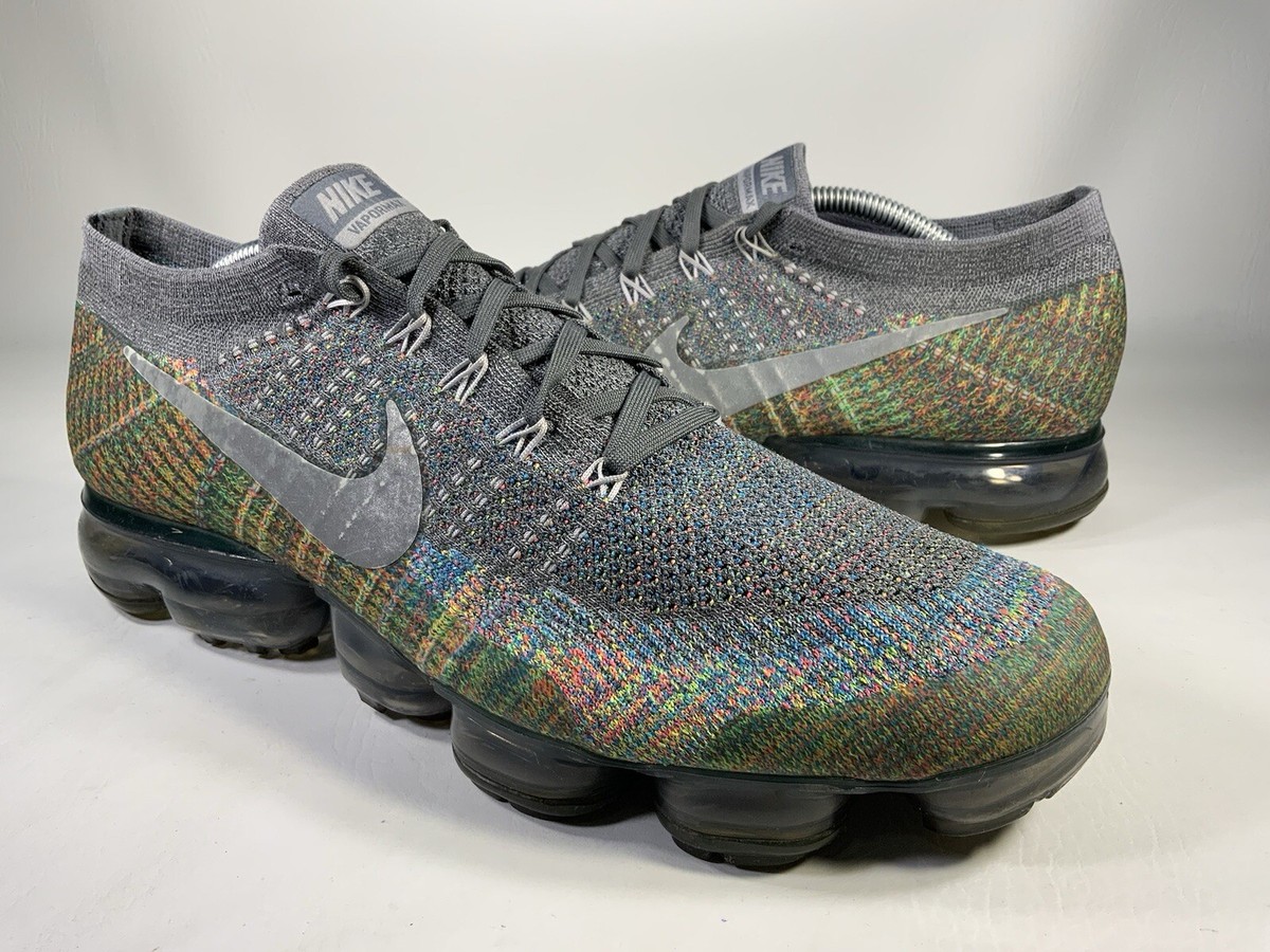 Nike Air Vapormax Flyknit Grey Multicolor Rainbow Mens Size Nike Air Vapormax Flyknit Grey Multicolor Rainbow Mens Size