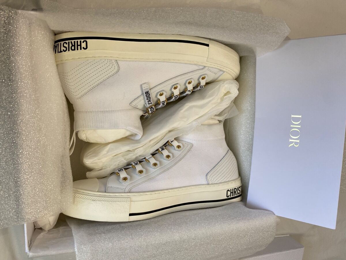 White Walk'n'dior Mid Top Womens Sneakers size 7.5US 37.5 EU White Walk'n'dior Mid Top Womens Sneakers size 7.5US 37.5 EU