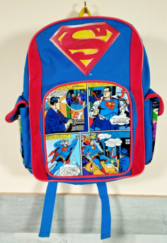 Vintage Childrens Kids Superman Backpack Bag Adams Children's Store 1990's - Picture 1 of 24