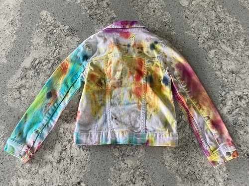 Levi's jean denim jacket kids girls Boy Unisex tie dye 5 6 - Picture 12 of 13