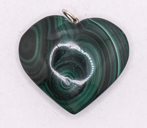 35mm Malachite Heart Pendant Polished Natural Gemstone Crystal Mineral - Congo - Imagen 3 de 5