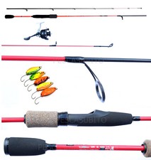 Kit Canna Mulinello Filo 5 Spoon Trout Area Light Spinning Trota Lago Pesca