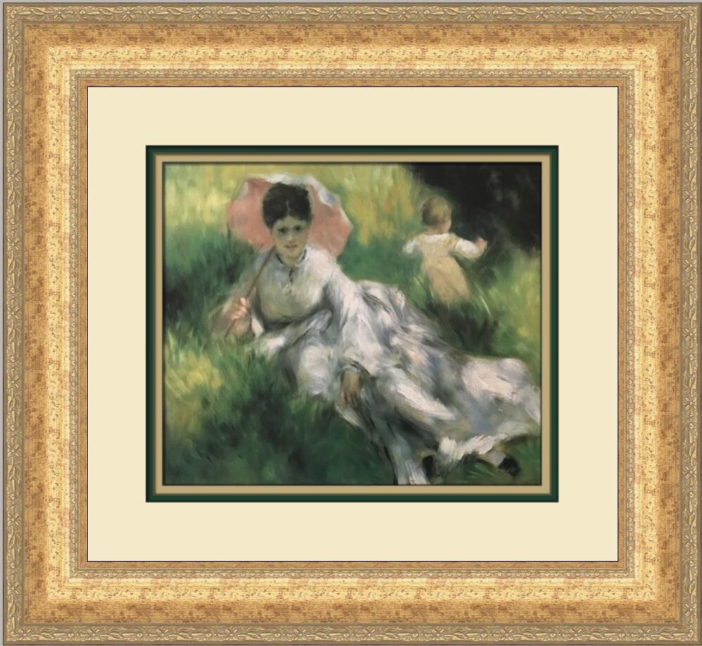 Pierre-Auguste Renoir The Woman with Umbrella and Child Custom