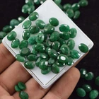 Certified Natural Green Emerald 25 Ct AAA+ Oval Cut Loose Gemstone Lot 23 pcs