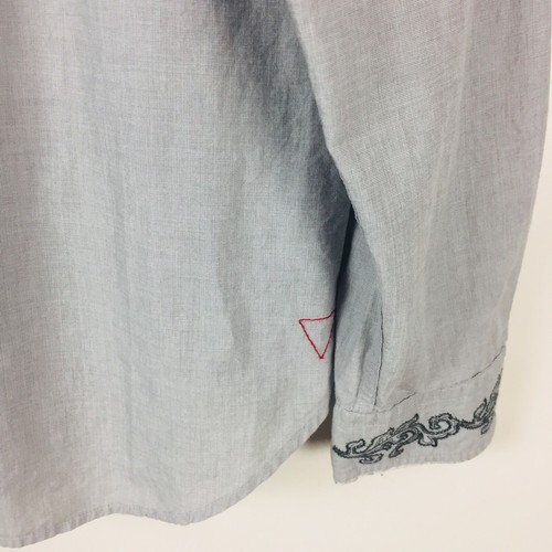 Guess Vintage Pearl Snap Button Front Shirt Mens Size Large Cotton Embroidery - Picture 3 of 11