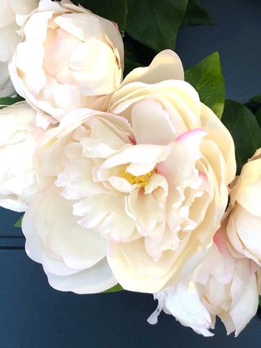 Faux Floral cream Rose and Peony Wedding/Door Wreath 38cm - Picture 9 of 12