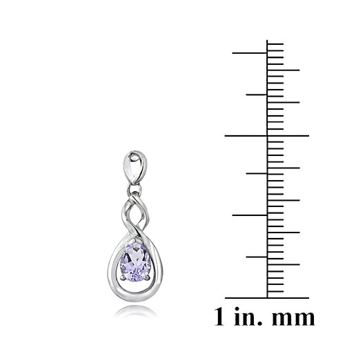 925 Sterling Silver Amethyst Triple Infinity Twist Dangle Earrings - Picture 3 of 3