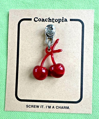 COACH COACHTOPIA BAG CHARM:NWT BOW,FLOWER,CHERRY,orCLOUD CAD23
