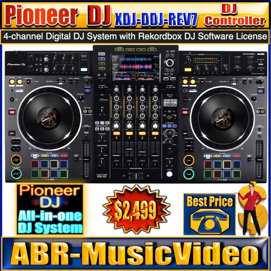 Pioneer DDJ-FLX2 DJ Controller, DM-40D-BT Monitors HDJ-CUE1