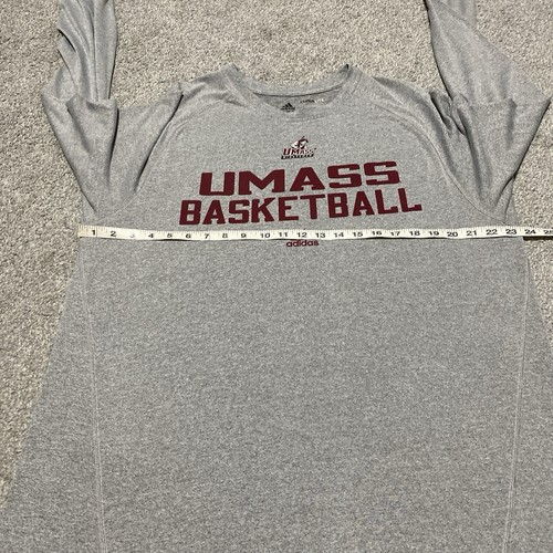 Adidas UMass Basketball Shirt Men’s XL Gray Climalite Long Sleeve Performance - Imagen 5 de 8