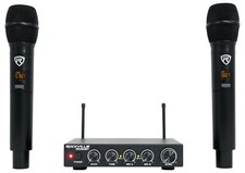 Rockville RKI65BT Dual UHF Wireless Microphones Bluetooth Karaoke Mic Interface