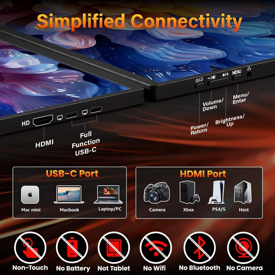 Portable Gaming Monitor 16 Inch QHD 2.5K Travel Monitor Fits in a 15.6 backpack - Image 2 of 4