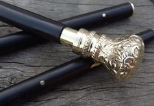 Victorian/Knob Handle Inlaid Wooden Walking Cane 37" Long For Grandma/Christmas.