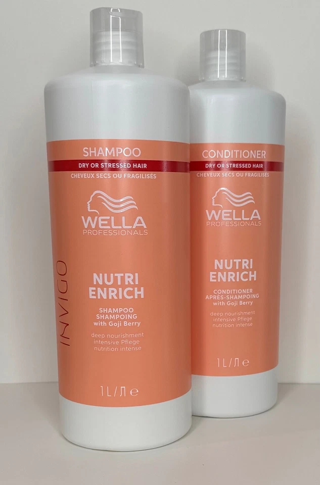 Wella Invigo Nutri Enrich Shampoo 1000ml & Conditioner 1000ml + Free Pumps - Image 2 of 3