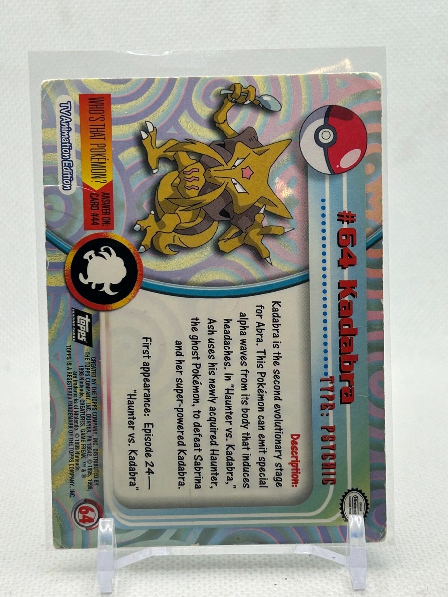 1999 Topps Pokemon Kadabra #64 Green Logo - Animation Series 1 | eBay