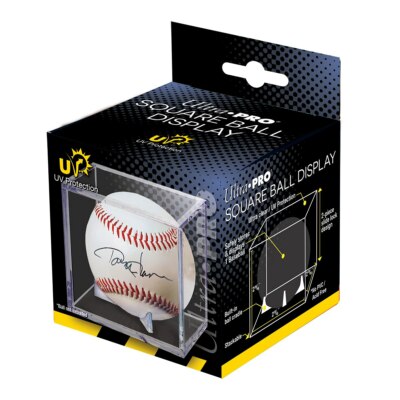 Ultra Pro Square UV Protected Baseball Holder Cube Display Case Built In Cradle