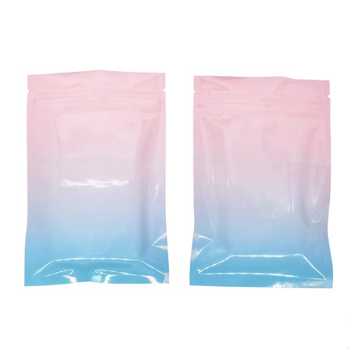 Pack of 100 Glossy Gradient Color Food Safe Flat/Stand Up Zipper Seal Candy Bags - Picture 9 of 12