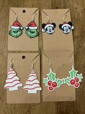 Christmas Holiday Earrings 3d Print