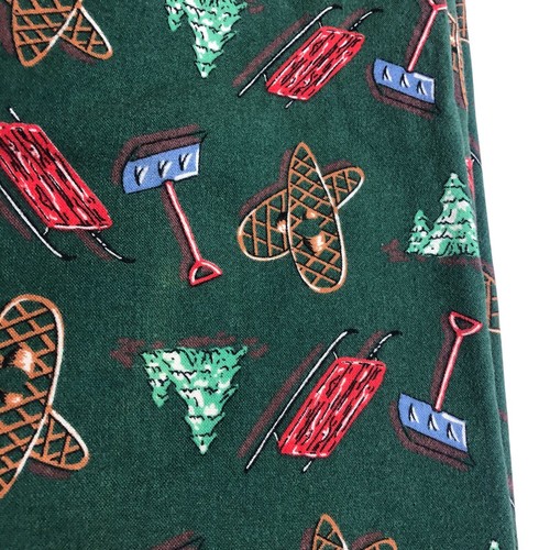 Vintage GAP Pajama Pants Mens Small Green All Over Print Sled Ski Y2K 90s Preppy - Picture 14 of 20
