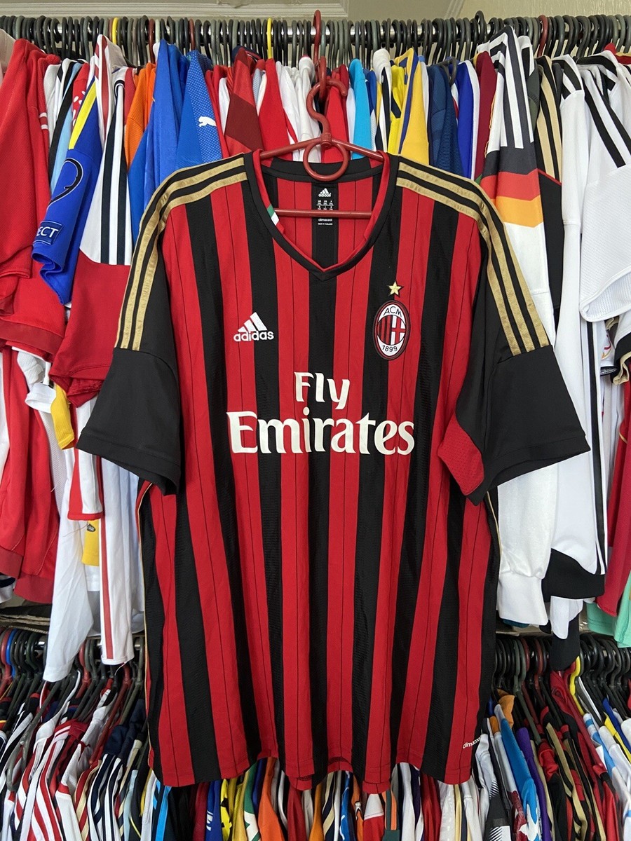 AC MILAN 2013 2014 HOME FOOTBAL SHIRT SOCCER JERSEY ADIDAS G77255