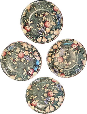 Forest Evergreens Botanical Salad Plates Fruit Nature Autumn Christmas Holiday