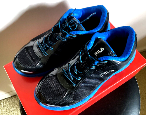 FILA Women Speedglide Lite Athletic Running Shoes Black/Blue Size 6