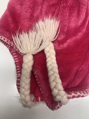 The North Face Snow Bunny Knit Earflap Ski Hat Youth Medium Pink - Picture 7 of 8