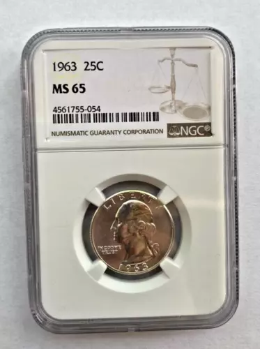 1963 25C Quarter 90% Silver MS 65 NGC