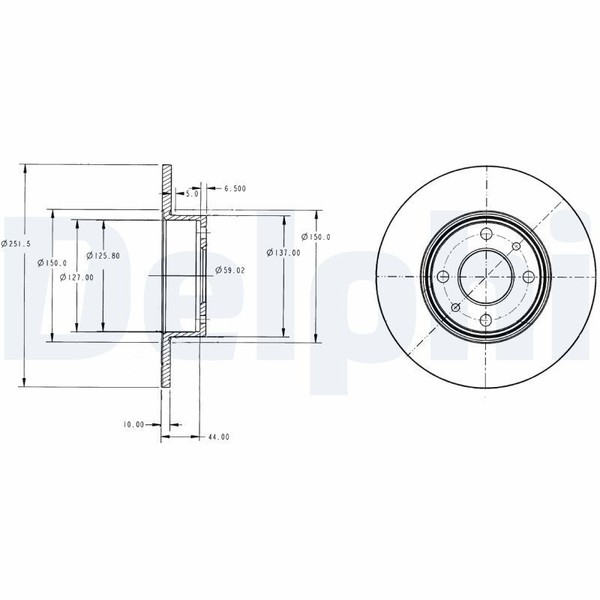2X Delphi BG2322 Bremsscheibe FüR Alfa Romeo Passend FüR Fiat Lancia-image