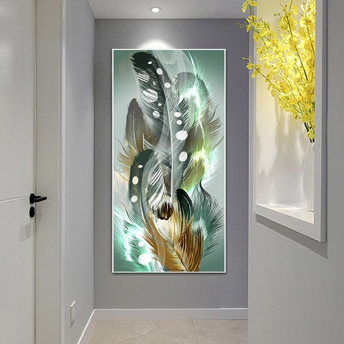 Abstract Feather Wall Art Canvas Painting Feather Wall Poster Print Wall Picture - Picture 5 of 8