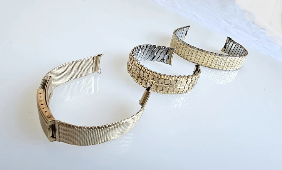 复古手表表带 批量 2 (3) 10K 镀金 状况良好 60 年代 — 第 4/4 张图片