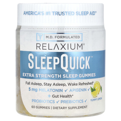 SleepQuick  Gummies, Extra Strength, Yummy Lemon, 60 Gummies