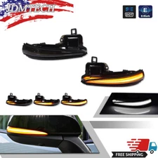 Smoke White/Amber LED Side Mirror Turn Signal Light For 19-23 RAV4, 16-23 Tacoma
