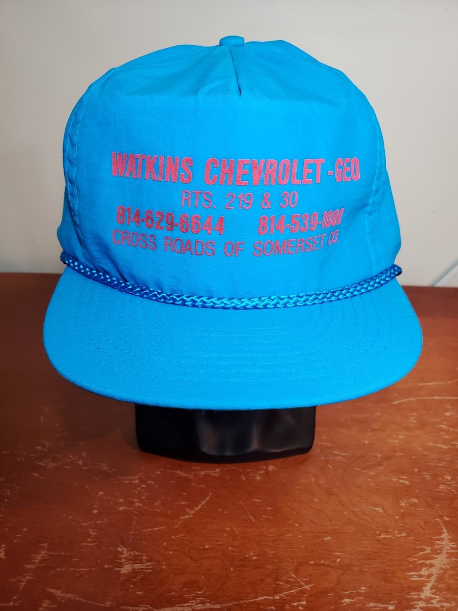 Vintage Watkins Chevrolet Geo Hat Nylon Trucker Cap Somerset PA