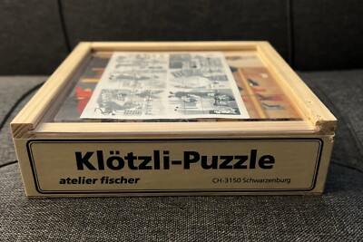 Klotzli Puzzle Atelier Fischer, Wooden Cube 6-in-1 Puzzle Blocks