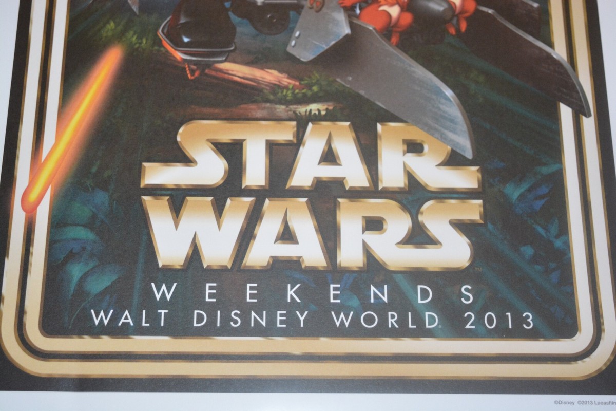 STAR WARS WEEKENDS 2013 RARE CALENDAR CUT POSTER DISNEY WORLD