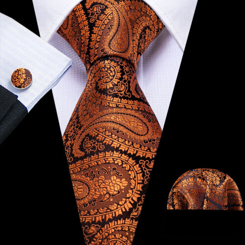 200 Color Mens Ties Paisley Striped Floral Solid Silk Tie Necktie Set Wedding - Imagen 95 de 246