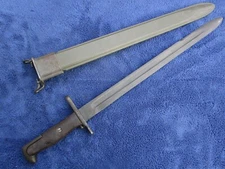 RARE ORIGINAL US WW2 REISSUE M1905/42 BAYONET & SCABBARD VERY LOW SERIAL NUMBER