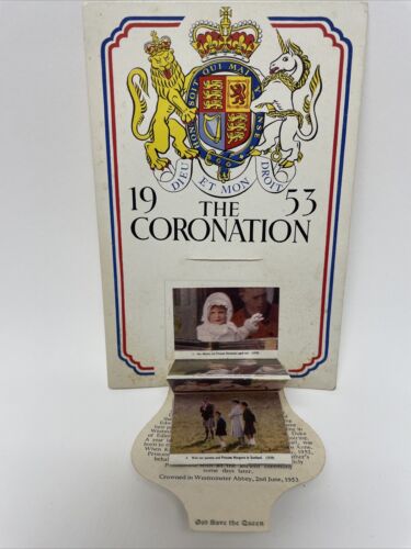 Vintage "1953 The Coronation" Queen Elizabeth II Postcard w/ 17 Mini Photos - Picture 3 of 8